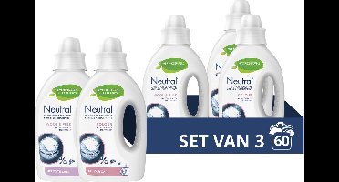 Neutral Wasmiddel Pakket - Kleur + Wol & Fijn - voor de gevoelige huid - (2 + 1) x 20 wasbeurten - Voordeelverpakking