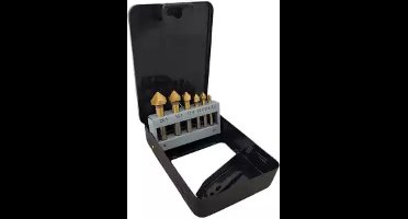 6-delige Verzinkboor set-Weber Tools-Deze verzinkboren set bevat 6 maten: 6,6 mm, 8,3 mm, 10,4 mm, 12,4 mm, 16,5 mm en 20,5 mm