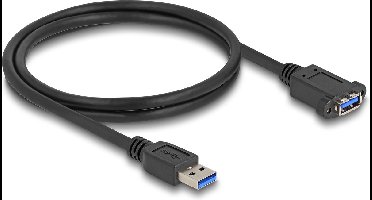 Delock USB 5 Gbps Cable USB Type-A male to USB Type-A female for installation 1 m black
