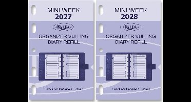 Kalpa 6247-27-28 104 x 68 mm Mini Agenda Organizer Inzetstukken 1 Week per 2 Paginas NL EN 2027 2028
