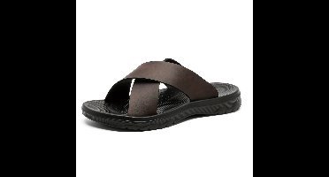 Currero Sandalen Heren - Slippers - Pantoffels - Schoenen - Badslippers - Koffie - Maat 46