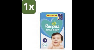1 x Pampers – Luiers – Active Baby Maat 3 – 70 Luiers - Baby-luiers - Droge Billetjes - Huidbescherming - Luchtdoorlatende Luiers - Absorberende Luiers