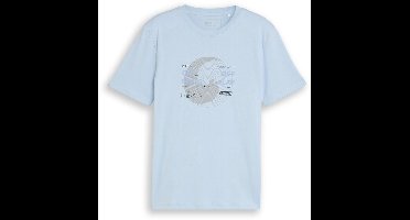 Tom Tailor Denim - T-shirt met print - Maat L - Light Metal Blue