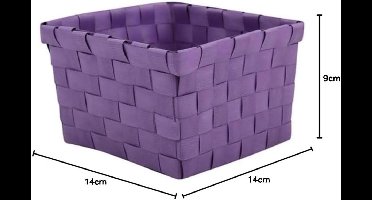 Opbergmand - Mandje Bakje - Huishouden Organiseren - Microventilatie - 14x14x9cm - Paars