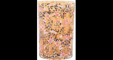 Clayre & Eef Waxinelichthouder Roze Glas