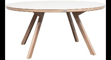 Ronde tuintafel voor 8 personen van gesinterde steen NELORA