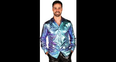 Blouse Petrol - Shining Star - Jaren 80 en 90 Disco - Heren