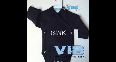 VIB® - Rompertje (overslag) Luxe Katoen - BINK (Navy Blauw) - Babykleertjes - romper - rompertjes - rompertjes met tekst - baby cadeau - baby aankondiging - overslagromper