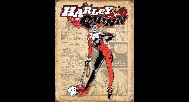 Harley Quinn Wandbord 'Retro' - Metaal - 30 x 40 cm