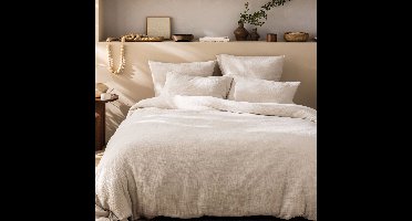 Matt & Rose Dekbedovertrek Naturel - 260 x 240 + (2x) 65 x 65 - Mousseline Katoen