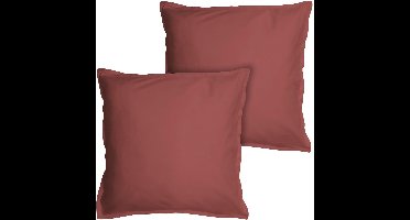 Matt & Rose Set Kussenslopen Wijnrood - 65 x 65 cm - Gewassen Katoen
