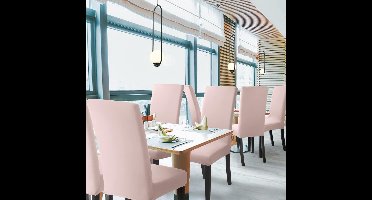 Stoelhoezen - 4 Stuks - Polyester - Verwijderbare - Elastisch - Wasbare - Modern - Machinewas - 50D x 50B x 60H centimeter - Kleur : Lichtroze