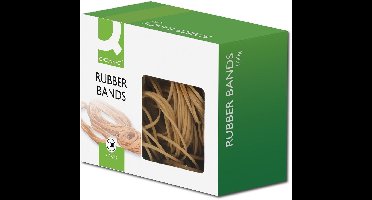 Q-CONNECT elastieken, breedte 1,5 mm, lengte 80 mm, nr 18, doosje van 100 g