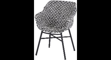 Hartman Delphine Dining Tuinstoel - Zwart/Wit Wicker