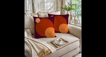 Boraboi® Luxe Decoratieve Kussenhoezen set van 2 , Zachte Suède Touch- 45x45 cm -(Pruim Kleur,Orange,Geel)