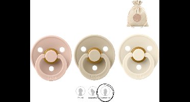 BIBS fopspenen symmetrisch - maat 2 (6-18 maanden) - blush, vanilla en ivory