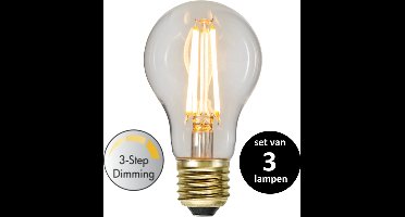 3 standen led lamp - 6.5W = E27 - 2100K - set van 3