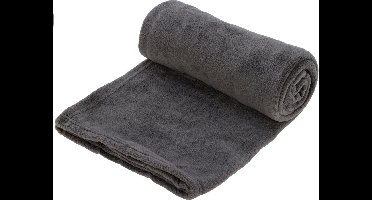 H&S Fleece deken - donkergrijs - 125 x 150 cm - polyester - plaid - dekentje - fleecedeken