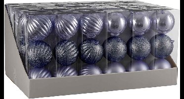 House of Seasons onbreekbare kerstballen lila 72 stuks dia in cm: 10 PAARS