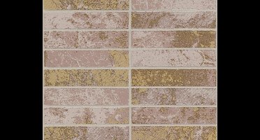 NATUURSTEEN TEGEL BEHANG - beige bruin met glitters- AS Creation Il Decoro