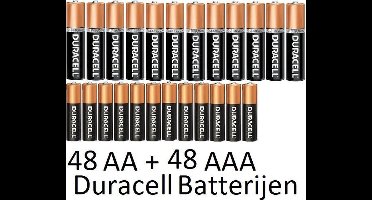 48 Stuks AA + 48 Stuks AAA Duracell Alkaline Batterijen
