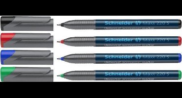 Schneider universele permanent marker - Maxx 220 - S - 4 stuks assorti - S-112494