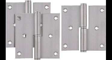 Starx Kogelpaumelle Deurscharnier DIN Links - 89 x 89 mm - RVS met Messing Pen - Geschikt voor Binnen en Buiten - Belastbaar tot 14 kg - Set van 3 Stuks - RVS - 2 Jaar Garantie