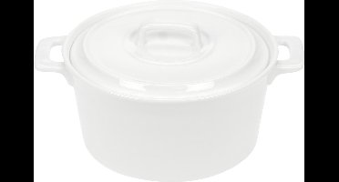 Cosy & Trendy Clio White Potje Met Deksel- Rond - 43 cl - Ø 13 cm x 6 cm
