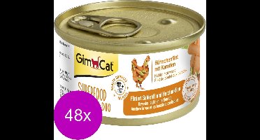 Gimcat Superfood Shinycat Duo 70 g - Kattenvoer - 48 x Kipfilet&Wortel