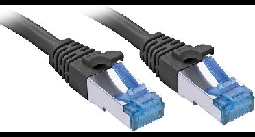 LINDY 47412 RJ45 Netwerkkabel, patchkabel CAT 6A S/FTP 1.00 m Zwart 1 stuk(s)