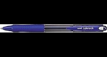 Uni-ball balpennen Laknock schrijfbreedte 04 mm schrijfpunt: 1 mm medium punt blauw