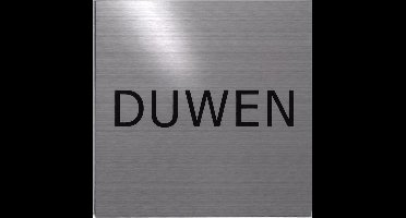 RVS deurbordje tekst: duwen | 5 jaar garantie | VIERKANT 125X125MM | Zelfklevend | Plakstrip