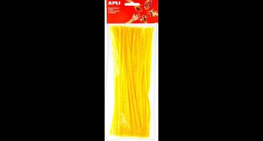 Chenille draad - Pijpenragers Geel 6 mm x 30 cm - 100 stuks
