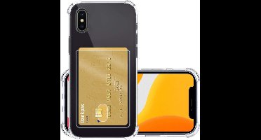 Hoes Geschikt voor iPhone X/Xs Hoesje Cover Shock Proof Case Hoes Pasjeshouder - Transparant