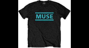 Muse - Light Blue Logo Heren T-shirt - M - Zwart