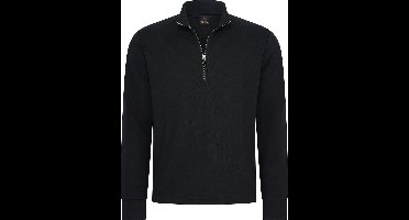 Mario Russo Pique Longsleeve Shirt - Trui Heren - Sweater Heren - Coltrui Heren - L - Zwart