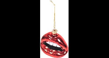 Housevitamin - Kersthanger - Lip - Glas - Rood - 8,5x3,5x8,5cm
