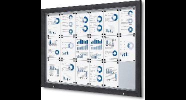 Vergrendelbaar Notitiebord Outdoor SCT met Gasveer 18 X A4 Antraciet - Syna SCT18XA4PHC7016JS - Horeca & Professioneel
