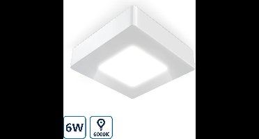 Aigostar - LED Plafonnière - Vierkante plafondlamp - 6W vervangt 37W - 6000K - daglicht wit