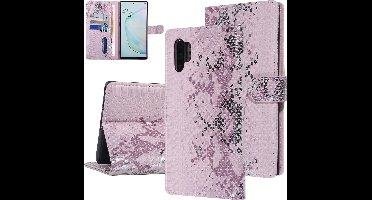 UNIQ Accessory Roze Slangenleer hoesje voor Galaxy Note 10 Plus - Book Case (N975F)