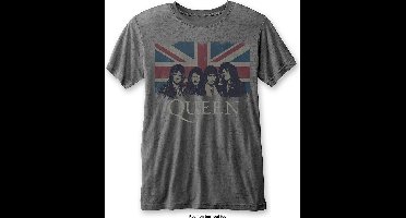 Queen - Vintage Union Jack Heren T-shirt - 2XL - Grijs