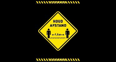 Raamstickers Houd 1,5 meter afstand - Corona - 258 x 365 mm - 8 stuks