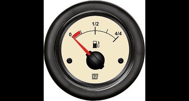 VETUS brandstofmeter (tankmeter) - 12/24V - crème/chroom - inbouwmaat 52 mm