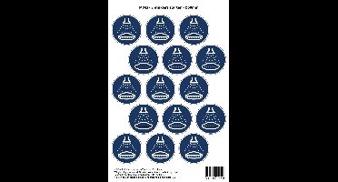 Pictogram sticker M043 - Sprinklers starten - Ø50 mm - 15 stickers op 1 vel