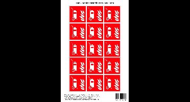 Pictogram sticker F009 - Mobiele brandblusser - 50x50mm - 15 stickers op 1 vel