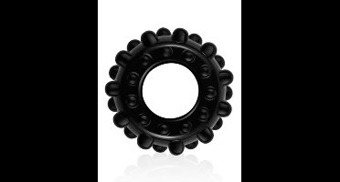 PowerPlus Flexibele Cockring Geribbeld - zwart