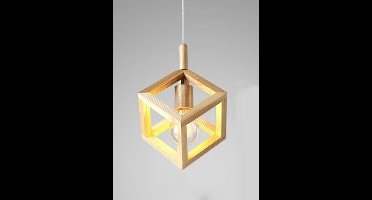 Groenovatie Houten Design Hanglamp - E27 Fitting - 20x16cm - Naturel