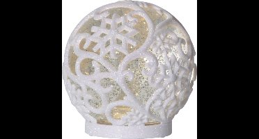 Star Trading Sneeuwbol 'Frost' met sneeuwvlokdesign, LED-verlichting, batterij + timer, warm wit, Ø 16cm