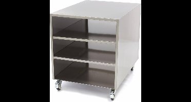 Maxima Onderstel RVS 60 x 80 cm 120 Kg Draagvermogen Zwenkwielen Machinetafel