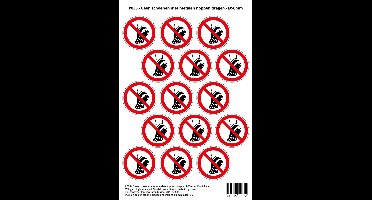 Pictogram sticker P036 - Kinderen niet toegestaan - Ø 50mm - 15 stickers op 1 vel